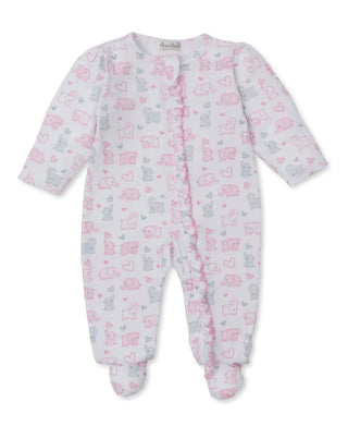 Kissy Zip Footie F3 Baby Elephant Hearts / NB - 3