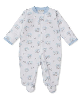 Kissy Zip Footie F4 Snow Happy Penguin Blue / NB - 1