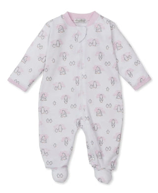 Kissy Zip Footie F4 Snow Happy Penguin Pink / NB - 3