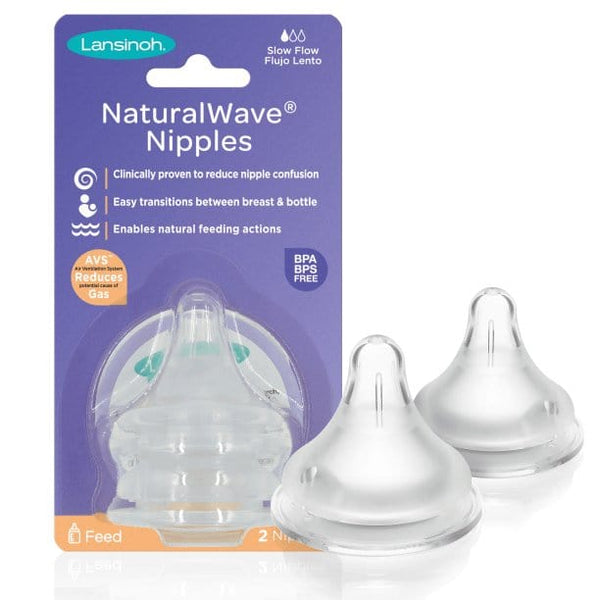 Lansinoh Momma NaturalWave Flow Nipples, Clear, Medium - 2 pack