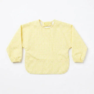 Magnetic Long Sleeve Bib - Butter Yellow Check Butter Yellow Check - 1