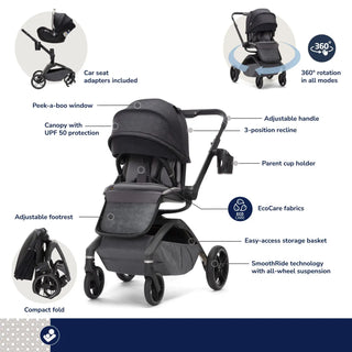 maxi cosi modular stroller Maxi-Cosi Kindred Tana 360° Rotating Modular Stroller – Pump Station & Nurtury