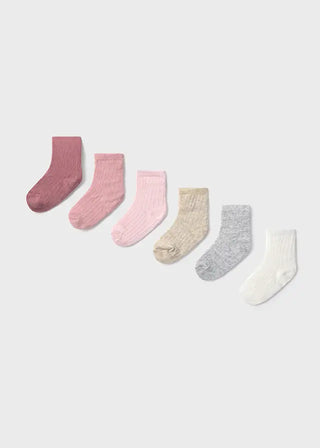 Mayoral 6 pc set socks F1 Roses / 3M - 7