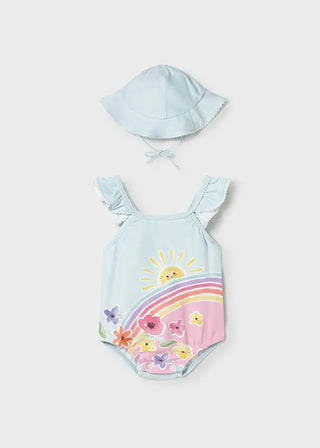 Mayoral Bathing Suit + Hat S2 Hawaii / 1-2 (0-3m) - 1