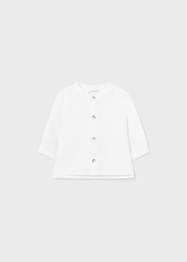 Mayoral LS mao collar shirt S2 White / 1-2M