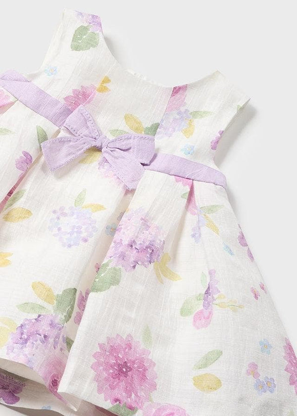 Mayoral Printed Bow Dress S1 Lullaby Ro / 0-1M