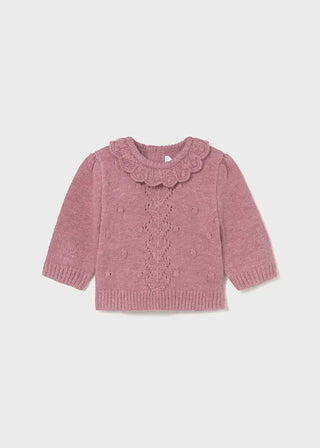 Mayoral Ruffle Collar Sweater F1 Blush Vig / 2-4 (4-6m) - 1