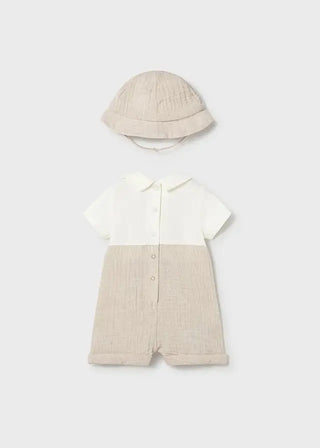 Mayoral Short Romper S3 Wheat 023 / 0-1 - 1