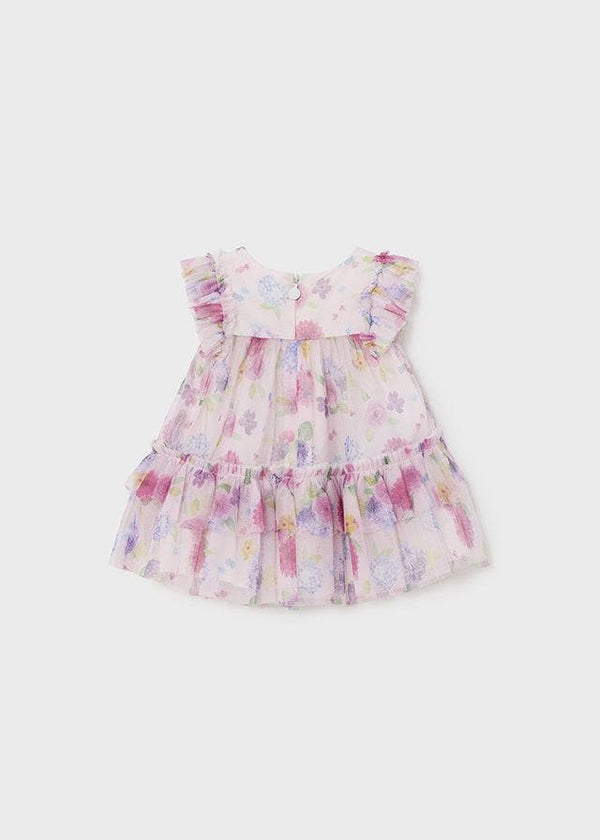 Mayoral Tulle Printed Dress S1 Lullaby Ro / 1-2M