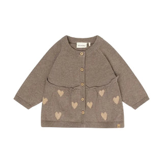 Minymo Knit Cardigan F1 Dk Brown Melange / 6M - 1