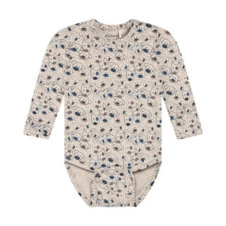 Minymo Long Sleeve AOP Bodysuit F3 2055 Beige Melange / 3M - 1