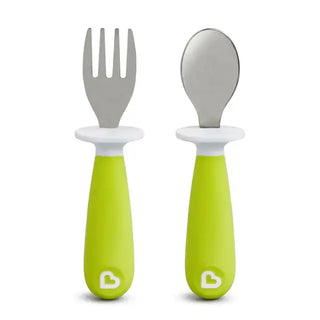 Munchkin Raise™ Toddler Fork & Spoon Set Green - 7