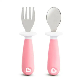 Munchkin Raise™ Toddler Fork & Spoon Set Pink - 3
