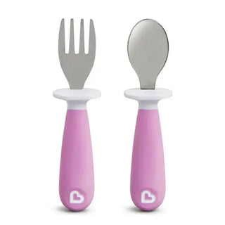 Munchkin Raise™ Toddler Fork & Spoon Set Purple - 2