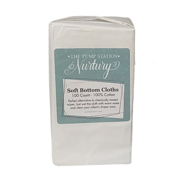 NEW 100% Cotton Soft Bottom Cloth Wipes - 100 Count | Pump Station & Nurtury