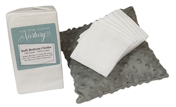 NEW 100% Cotton Soft Bottom Cloth Wipes - 100 Count - Just $14.95! Shop now at The Pump Station & Nurtury