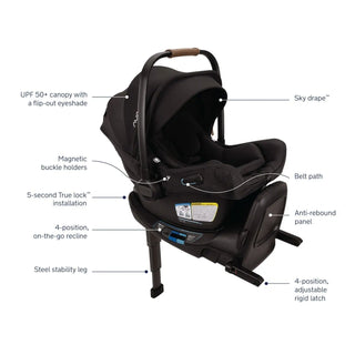 Nuna DEMI Next Stroller + PIPA Aire RX Infant Car Seat Travel System Caviar - 6