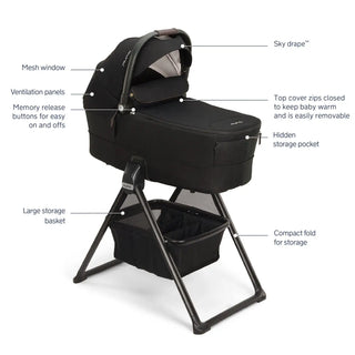 Nuna MIXX Series Bassinet + Stand Caviar/Chocolate - 2