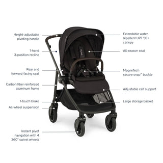 Nuna SWIV Stroller + Pipa URBN Travel System Caviar/Chocolate - 3