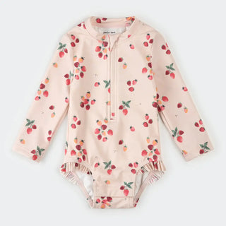 Petit Lem 1pc LS Swimsuit Knit Lt. Pink Strawberry / 0-3m - 1