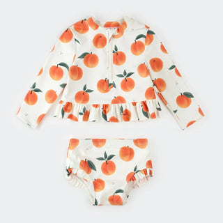 Petit Lem 2 Pc Set- Rashguard + Bottom Knit S1 Off White Peach / 0-3m - 1