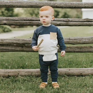 Petit Lem 2pc Color Block Blue Outfit F2 - 3