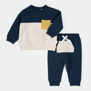 Petit Lem 2pc Color Block Blue Outfit F2 Navy / 3M - 1