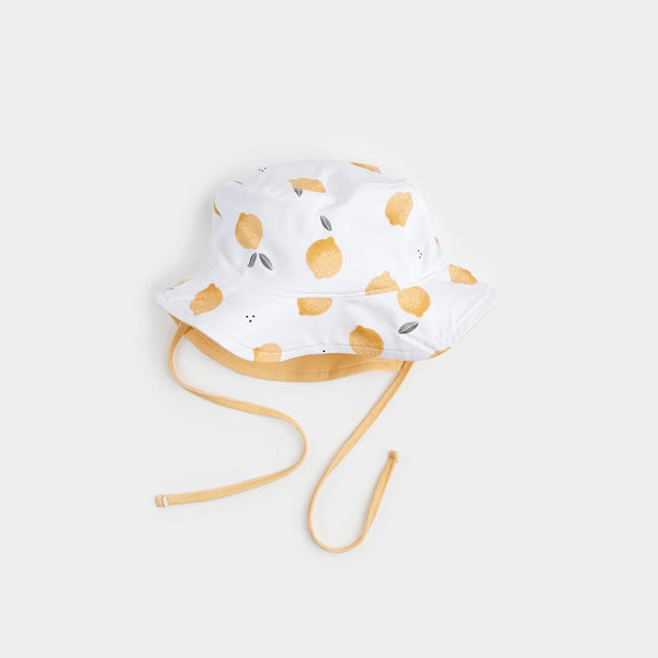 Petit Lem Baby Girl Reversible Sun Hat Knit S1 Off White Lemon / 0/6m