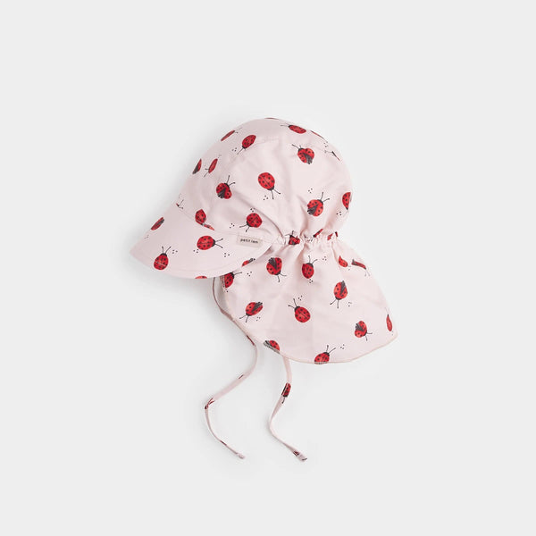 Petit Lem Baby Girl Sun Hat Woven S1 Pink Ladybug / 0/6m