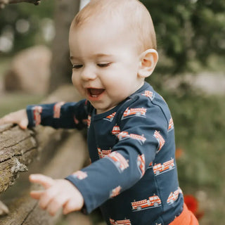 Petit Lem Fire Truck 3 Piece Set: 2 bodysuits + 1 pant F1 - 2