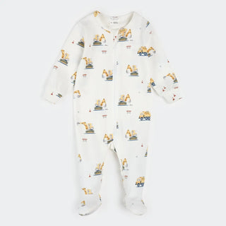 Petit Lem Footed Sleeper S1 Off White Construction / 3M - 4