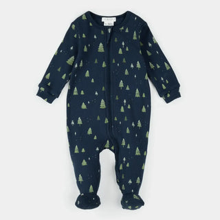 Petit Lem footie F2 Trees Rib Navy / 0M - 6