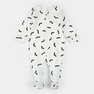 Petit Lem Glow in Dark Halloween Footed Sleeper F1 Bats White GID / NB 7