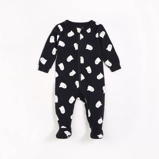 Petit Lem Glow in Dark Halloween Footed Sleeper F1 Blk Ghosts GID / 3M - 1