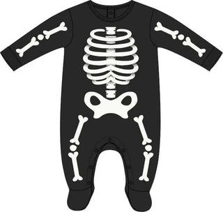 Petit Lem Glow in Dark Halloween Footed Sleeper F1 Blk Skeleton GID / 3M 1