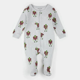 Petit Lem Glow in Dark Halloween Footed Sleeper F1 Frankenstein Grey GID / NB 9
