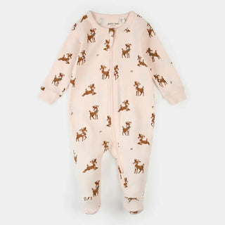 Petit Lem Holiday Footed Sleeper Reindeer Pink / 3M - 1