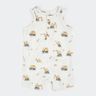 Petit Lem Knit Sleeveless Romper S1 OffWhite Construction / 3M - 1