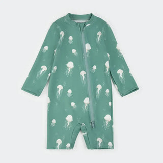 Petit Lem Long Sleeve Swim Romper Knit S1 Turquoise JellyFish / 0-3m - 1
