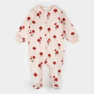 Petit Lem Poppy Lt Pink Print footie F1 Lt Pink / 0M - 1