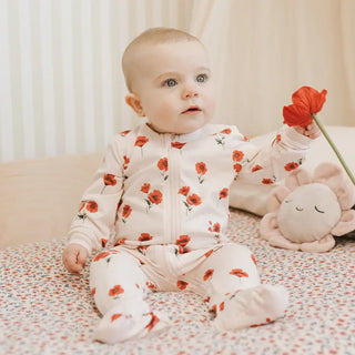 Petit Lem Poppy Lt Pink Print footie F1 - 3
