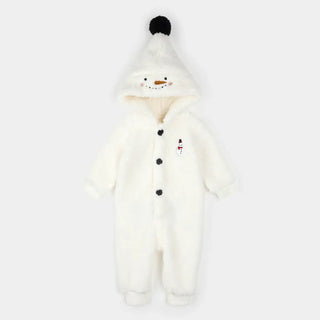 Petit Lem Snow Cute Snowman Playsuit H1 White / 3M - 1