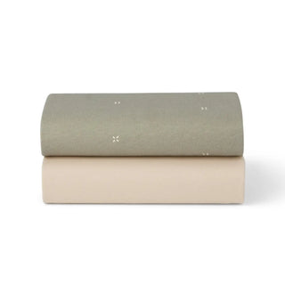 SnüzPod 2-Pack Fitted Sheets Sage Cross - 18