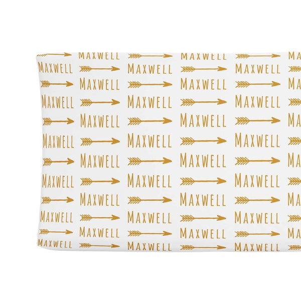 Sugar + Maple Personalized Changing Pad Cover | Arrow - Just $69.99! Shop now at The Pump Station & Nurtury