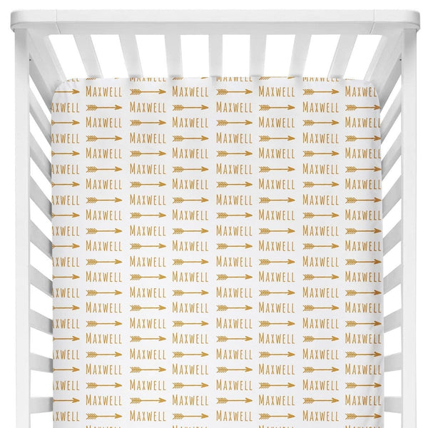 Sugar + Maple Personalized Crib Sheet | Arrow - Just $89.99! Shop now at The Pump Station & Nurtury