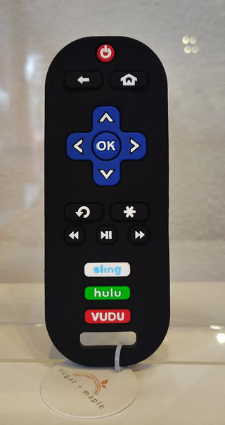 sugar + maple remote teether - 1
