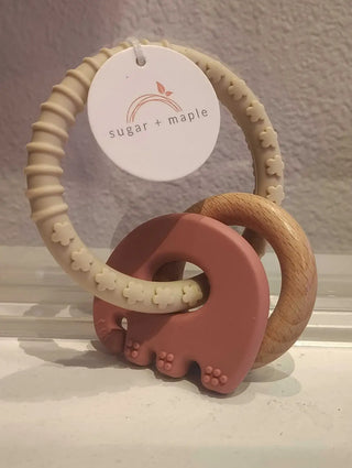 sugar + maple ring teether Elephant Natural Ring - 3