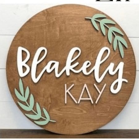 Sugar + Maple Round Personalized Wood Name Sign | Laurel - Just $129.99! Shop now at The Pump Station & Nurtury