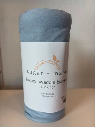 sugar + maple swaddle lt blue / One Size - 4