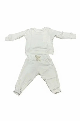 sugar + maple two piece jogger cream / 0-3m - 6